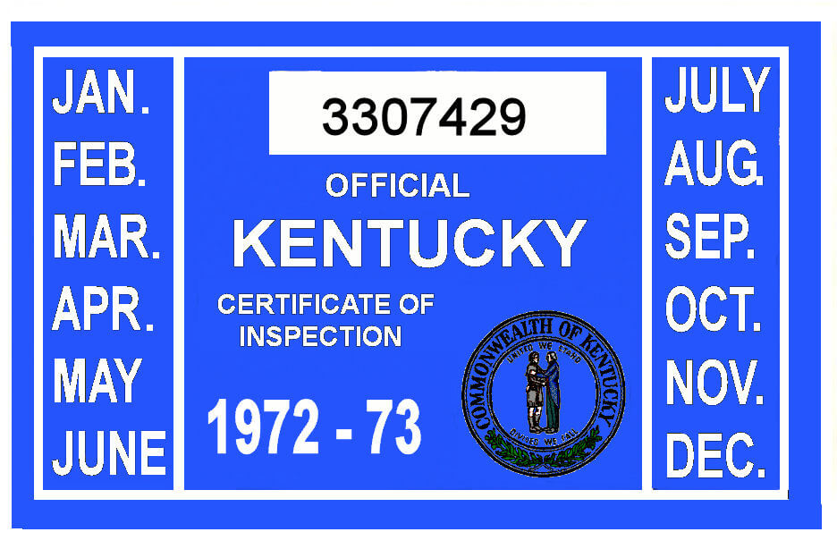 (image for) 1972-73 Kentucky Inspection Sticker